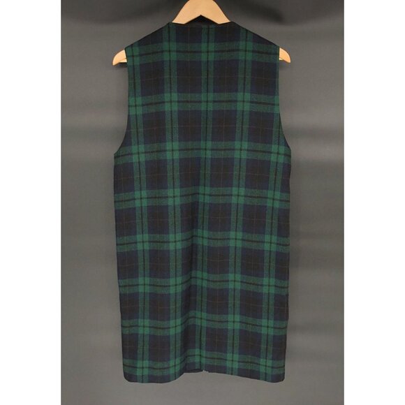 Vintage Plaid Dress Womens 8 Wool Blend Dark Academia Preppy Schoolgirl 90s - Picture 2 of 7